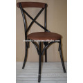 industrial Leather Cross Back Chair